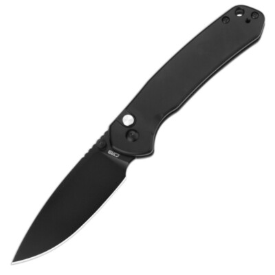 CJRB Pyrite Folding Knife Black Steel Handle AR-RPM9 Drop Point Plain J1925-BST