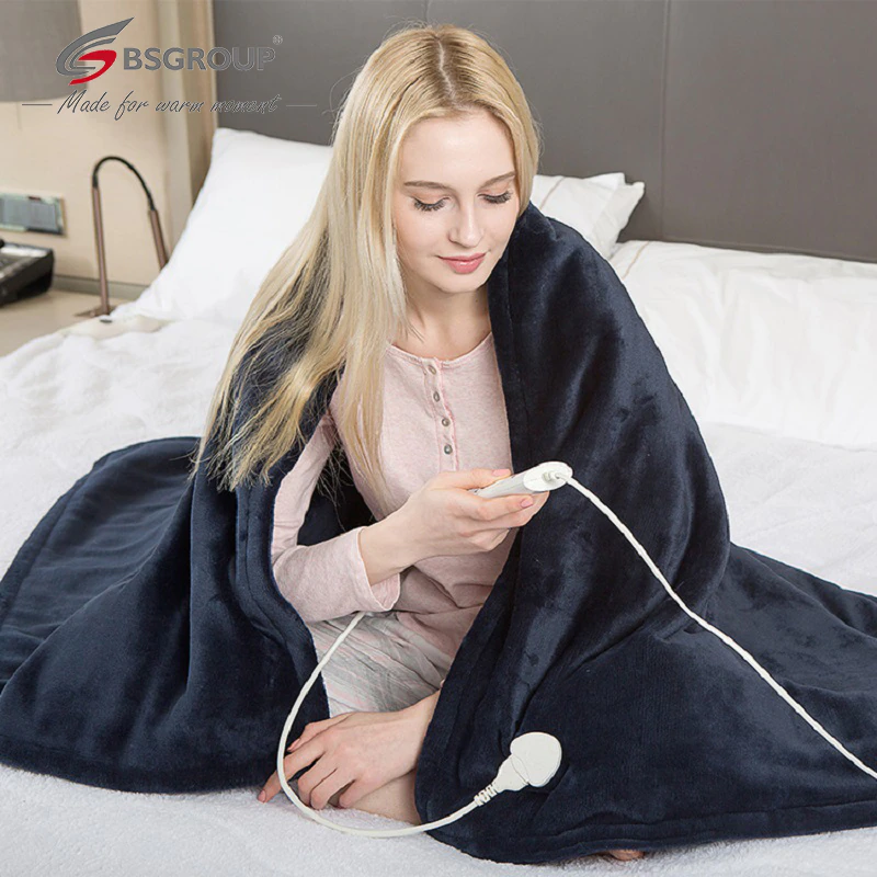 110V 115W 50X60'' Double Side Soft Flannel Heating Blanket Throws Electric Therm