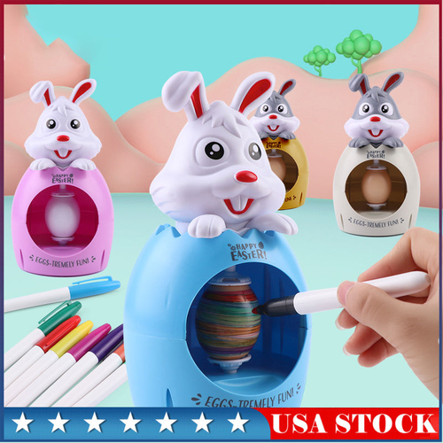 Creative Easter Egg Decoration Set - Eggmazing Spinner & 8 Colorful Markers