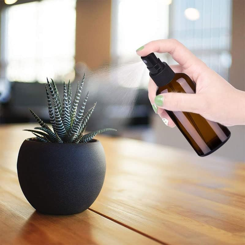 2 Pack 4oz Amber Glass Spray Bottles, Essential Oils, Funnel Dropper