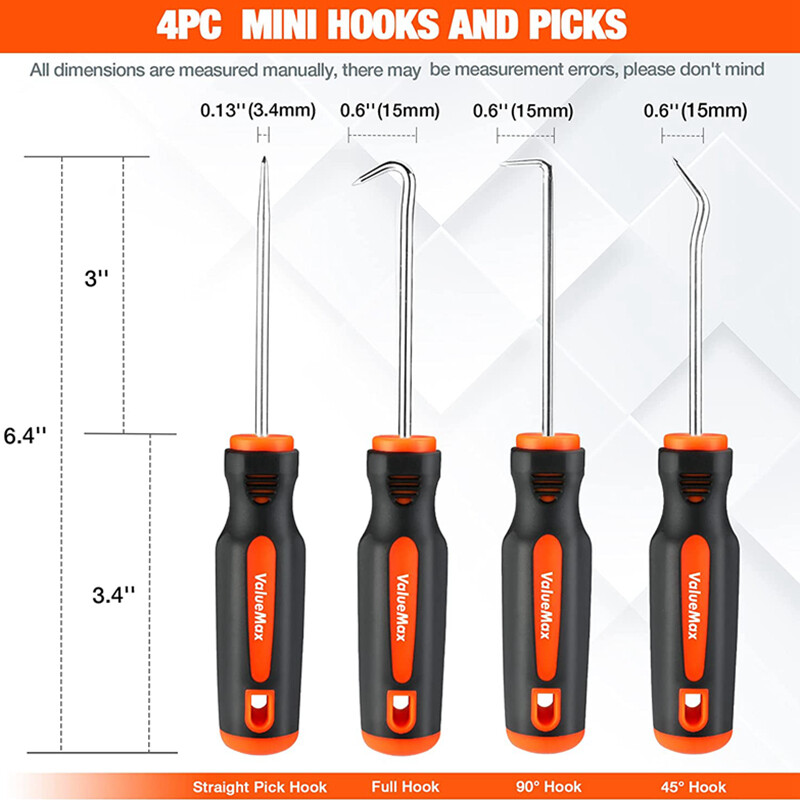 ValueMax 10PC Precision Hook Pick Set Scraper Removal Puller Hooks Pick Tool Set
