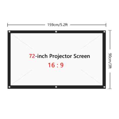 Portable Foldable Projector Screen 16:9 HD Outdoor Home Cinema Theater 3D Movie