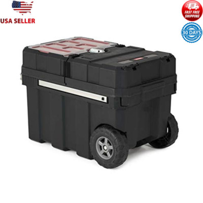 Resin Rolling Tool Box Locking System Removable Bins Durable Home Organizer New