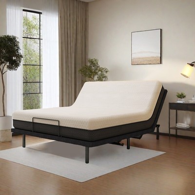 Ergonomic Queen Size Adjustable Bed W/Head and Foot Incline & Zero Gravity Base