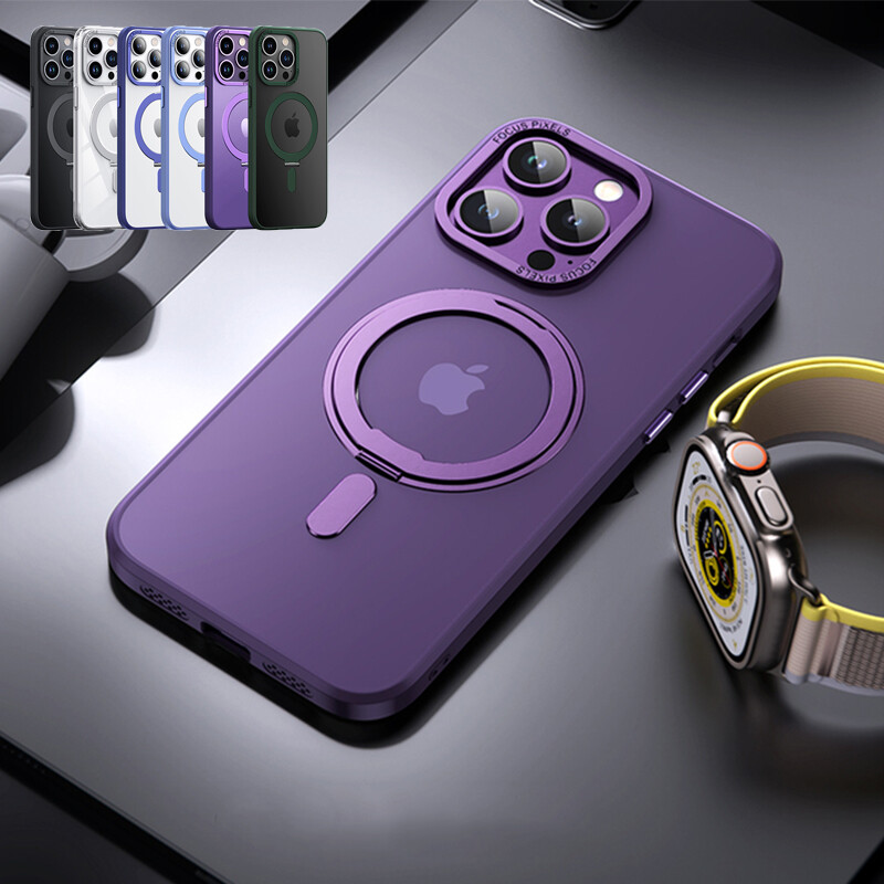 Stand Magnetic Case For iPhone 14 Plus 13 12 11 Pro Max Soft Hard PC Back Cover
