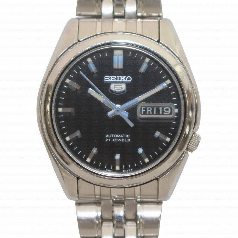 SEIKO 5 セイコーファイブ 7S26-01V0 Seiko 5 7S26-01V0 Automatic 21 Jewels Day/Date Black Men's