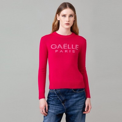 

Пуловер Женский GAELLE Paris GBDP14349 Свитер из джерси цвета фуксии с логотипом I2022, Fuchsia