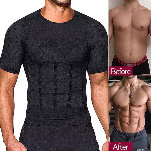 Men Classic Body Shaper Posture Corrector Vest Abdomen Compression Tops T-Shirt