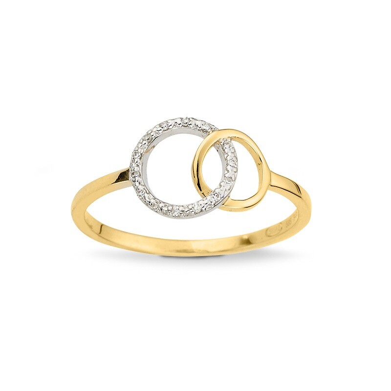 Geschenk Damenring 585/- Gelb- und Weißgold Diamanten 0,04 ct 6-208643-001 NEU