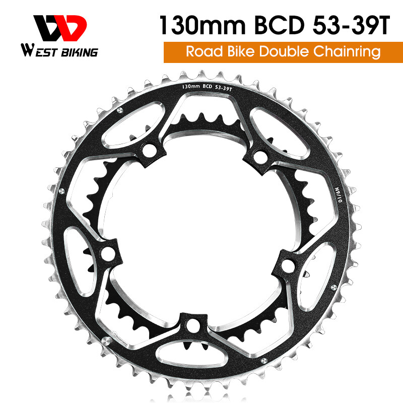 WEST BIKING Road Bike Double Chainring 130BCD 39/53T Tooth Plate 8/9/10/11 Speed