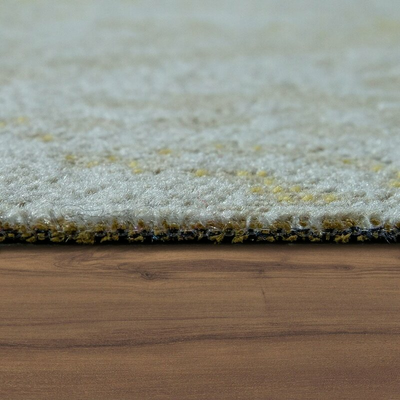 World Menagerie Teppich Chickerell Gelb Creme Kurzflor Langflor Läufer Wohnzimme