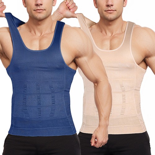 Men Compression Shirt Sleeveless Body Shaper Base Layer Slimming Tank Top Vest
