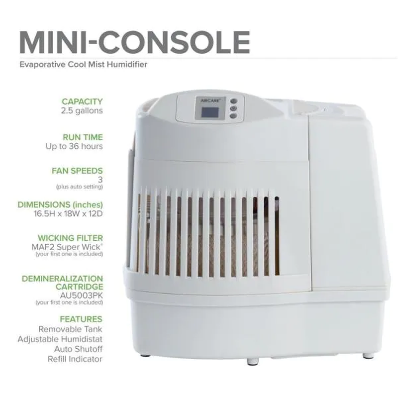 2.5 Gallon Evaporative Humidifier Auto Shut Off  Whole House Moisture Control