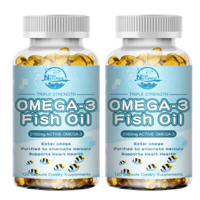 Omega 3 Fish Oil Capsules 3x Strength 1296mg EPA & DHA, Highest Potency