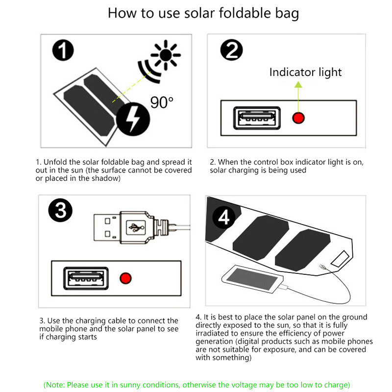 80W Foldable Solar Panel Power Bank Outdoor Hiking Camping Phone Charger USB