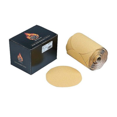 High Teck  6100 Premium Disc Roll, 6 in Dia, P100 Grit, Aluminum Oxide, Gold, PS