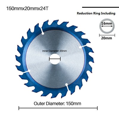 Circular Saw Blade 16-80T Carbide Wood Cutting Disc with Blue Coated 115-165mm