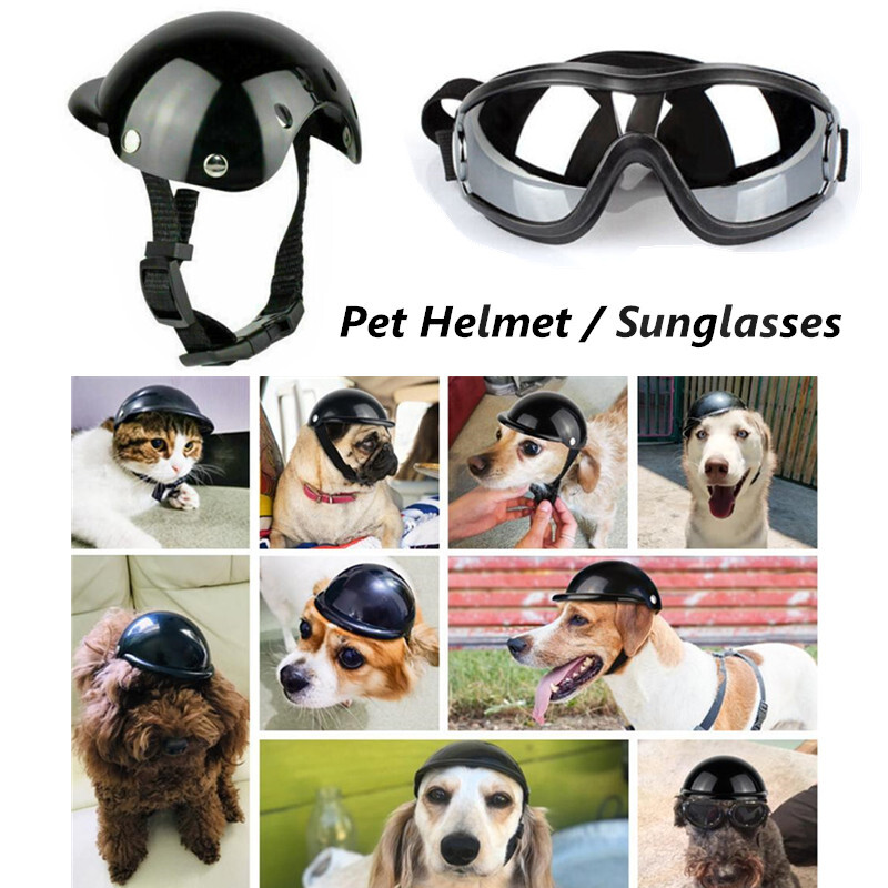 Pet Safety Suit Motorcycle Dog Helmet With Sunglasses Cool Fashion PetDog Helmet