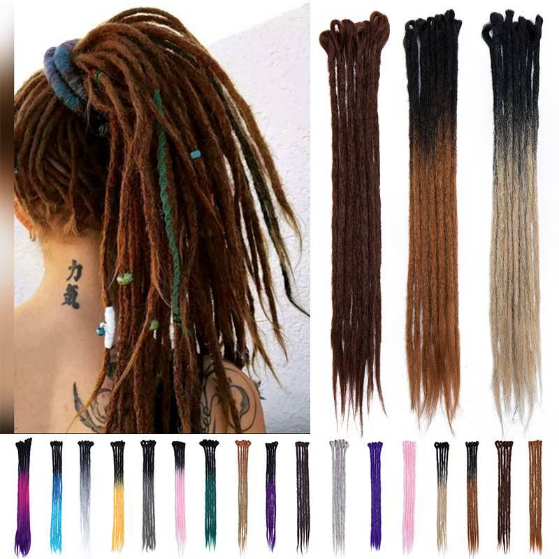 Woman Full Head Dread Lock Dreadlock Hair Extensions 20 Inch Long