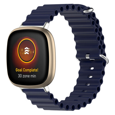 For Fitbit Versa 3/Sense Versa 4/Sense 2 Ocean Silicone Sports Watch Strap Band