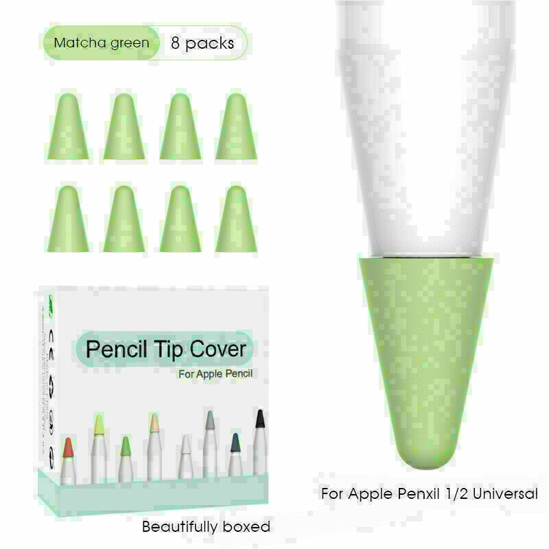 8PCS Silicone Touch Pen Nib Case Tip Cover For Apple Pencil 1st / 2nd Generation
