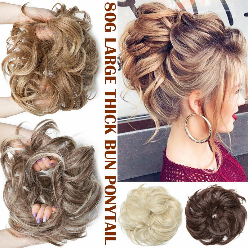 85G Thick Real as Human Messy Bun Hair Piece Scrunchie Updo Wrap Hair Extension