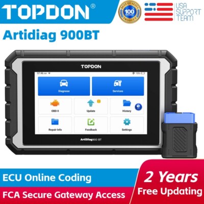 2024 NEW Topdon Artidiag 900BT 2Y Updates ECU Co~ding FCA Access Diagnostic Tool