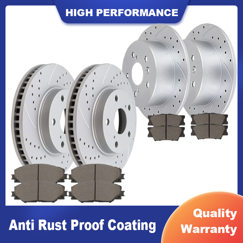 Front Rear Disc Rotors Ceramic Brake Pads for 2006-2018 Toyota RAV4 Lexus HS250h