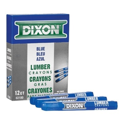 DIXON LUMBER CRAYONS 12 PACK BLUE #52100 HEX SHAPE FAST SHIPPING!! 4482766