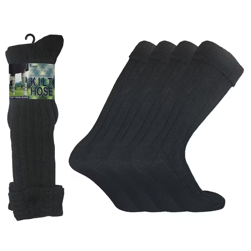 12 Pack Men’s Kilt Socks – Long Knee High Socks for Traditional Scottish Wear 