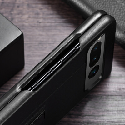 For Google Pixel Fold Shockproof Leather Case Kickstand Hybrid Protective Cover