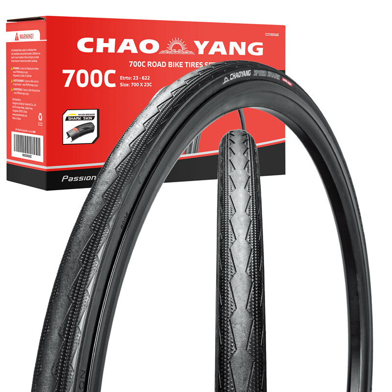 Chao YANG 2PCS Road Bike Tire Set 700x23C Bicycle Tire Tread Puncture Protection