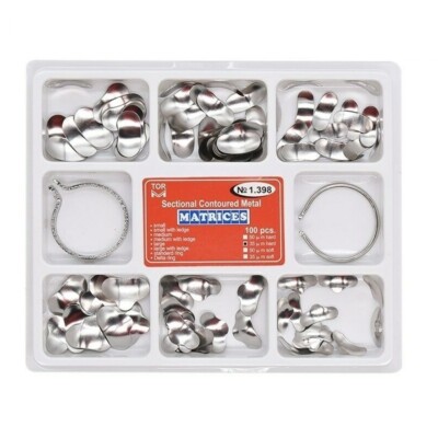 100pcs Dental Sectional Contoured Metal Matrices Wedges Refill Matrix Bands 35um