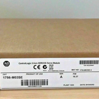 New Factory Sealed AB 1756-M03SE / A ControlLogix 3 Axis SERCOS Interface Module