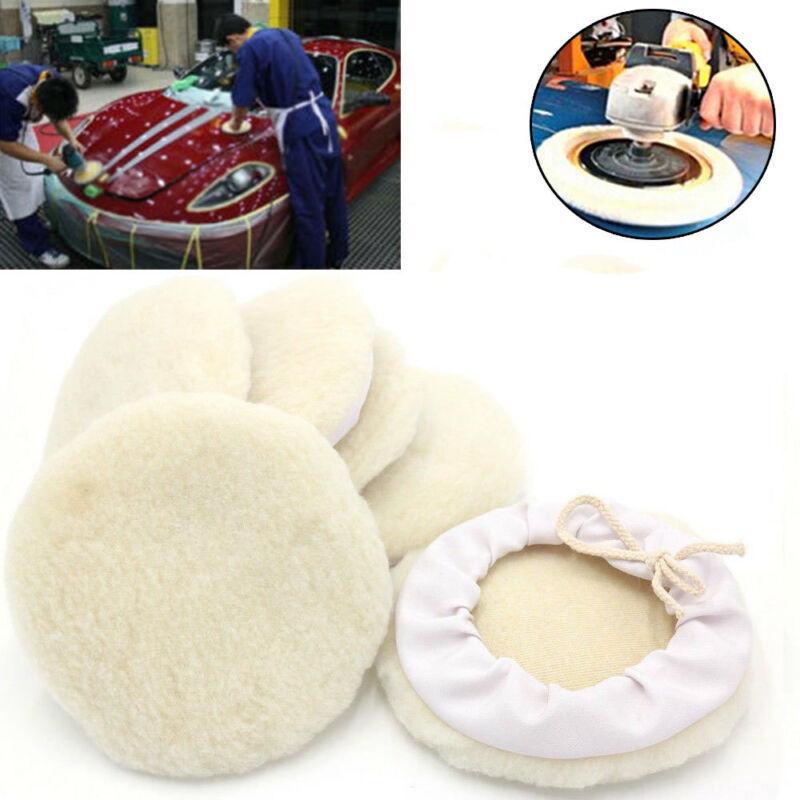 6PCS 7inch Polishing Bonnet Buffer Pads Soft Wool For Car Polisher Wheel Buffing