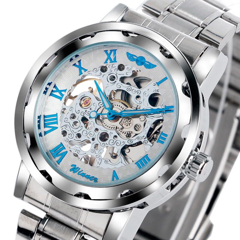 WINNER Luxury Stainless Steel Band Mechanical Hand-winding S