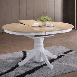 pedestal dining table extendable extending farmhouse oak rustic solid round wood room