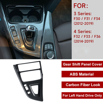 For BMW F30 F31 F34 2012-2019 Carbon Fiber Front Gear Shift Panel Cover Trim