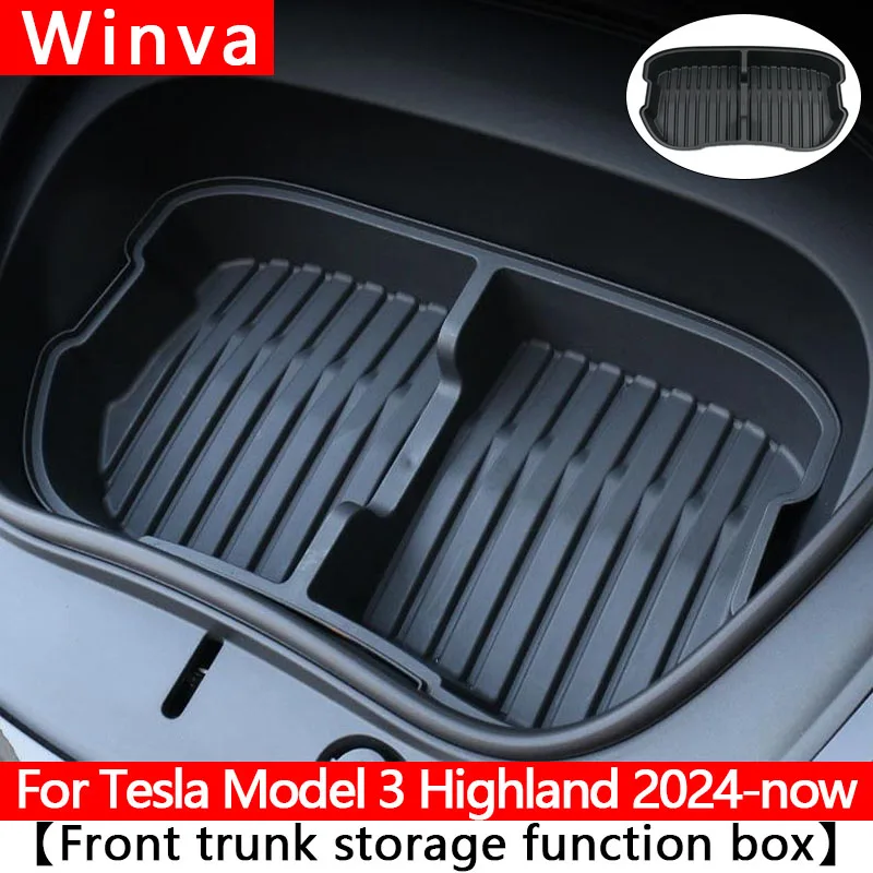 For Tesla New Model 3 Highland 2024 2025 Front Trunk Storage Box Front Organizer