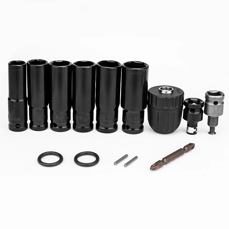 14Pcs Set Electric Impact Wrench Hexs Socket Adapter Kit Drill Chuck Drive Adapt