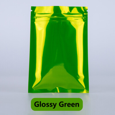 100PCS Shiny Foil Glossy Flat Pouches Mylar Food Grade Zip Lock Resealable Bags