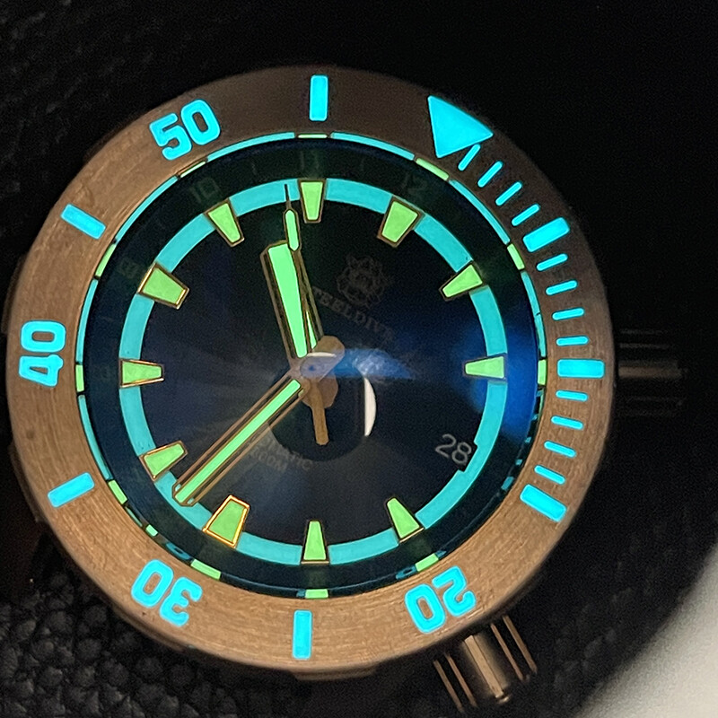 Pre-owned Steeldive Mens Automatic Watches Bronze Diver Watch 300m Waterproof Luminous