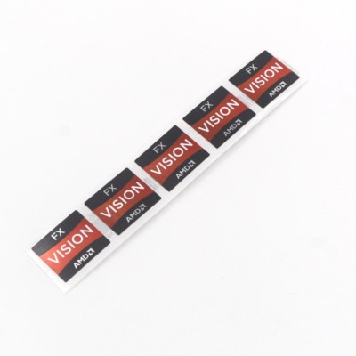 5pcs  New Laptop PC Sticker Label Decal Badge FX VISION AMD 19*16.5MM Red ST084