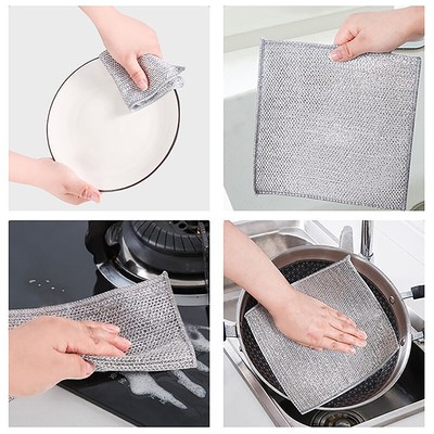 Steel Wire Pot Dish Bowl Sink Stove Washing Clean Dish Brush Kitchen TooPW