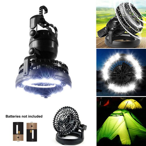 2in1 Portable Camping Tent LED Lights Hanging with Ceiling Fan Outdoor