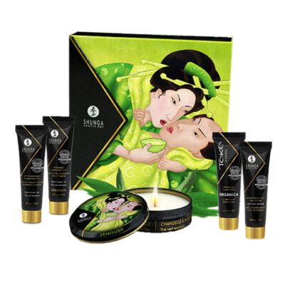 Shunga Geisha's Secrets Organica 5-Piece Massage Gift Set ~ Exotic Green Tea