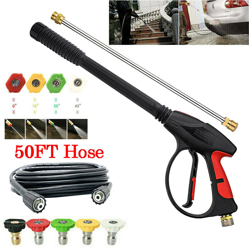 High Pressure Power Washer Gun Wand & 50FT Hose M22 For Ryobi Simpson Craftsman