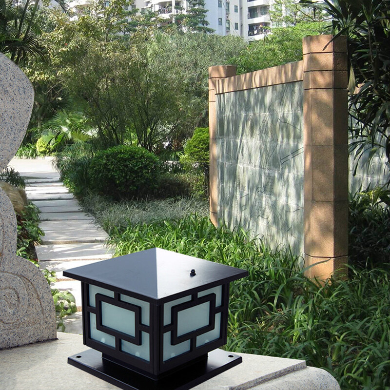 Black Pillar lamp Garden Gate Pillar Light Outdoor Wall Sconce Yard Wall Lights