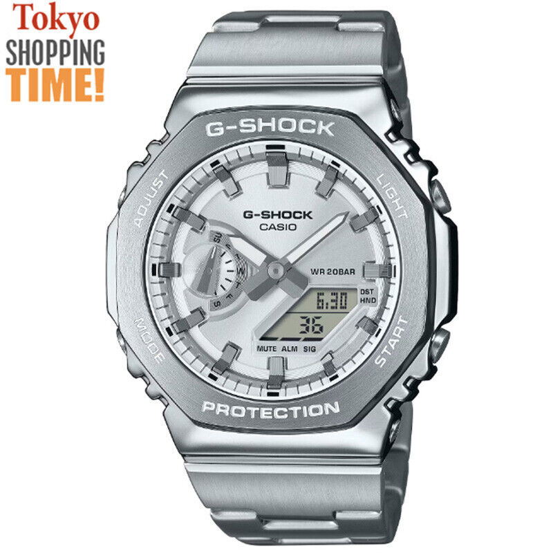Pre-owned Casio G-shock Gm-2110d-7ajf Full Metal Analog Digital Stainless Steel Men Watch