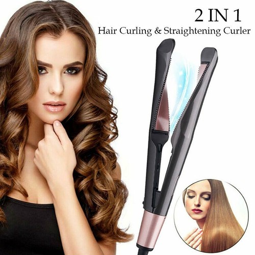 Pro 2 In 1 Hair Straightener Curler Lcd Display Curling Styler